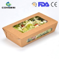 Eco-friendly disposable custom packaging box paper easy to go for salad chicken pizza snacks